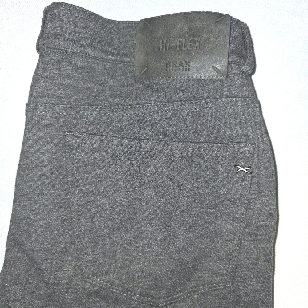 Brax Feel Good Hi Flex Men Chuck Grey Modern Fit Pants Knit Five Pocket Sz 32X28